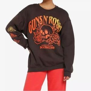 Guns N' Roses Oversized Appetite For Destruction Skull & Roses Sweatshirt